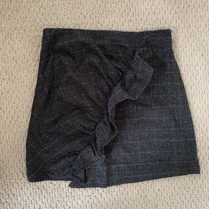 Plaid Mini Skirt with Ruffle